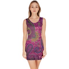 Abstract Purple Pattern Bodycon Dress