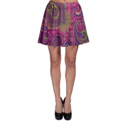 Abstract Purple Pattern Skater Skirt