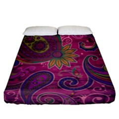 Abstract Purple Pattern Fitted Sheet (queen Size)