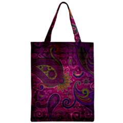 Abstract Purple Pattern Zipper Classic Tote Bag