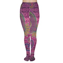 Abstract Purple Pattern Tights