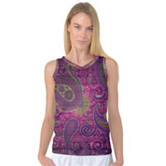 Abstract Purple Pattern Women s Basketball Tank Top