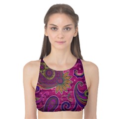 Abstract Purple Pattern Tank Bikini Top