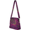 Abstract Purple Pattern Zipper Messenger Bag View2