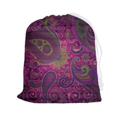 Abstract Purple Pattern Drawstring Pouch (2xl) by Bedest