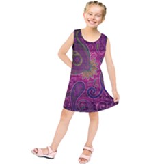 Abstract Purple Pattern Kids  Tunic Dress