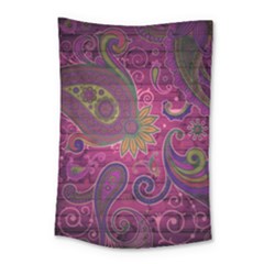 Abstract Purple Pattern Small Tapestry by Bedest