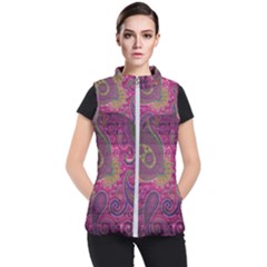 Abstract Purple Pattern Women s Puffer Vest by Bedest