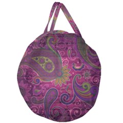 Abstract Purple Pattern Giant Round Zipper Tote