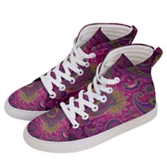 Abstract Purple Pattern Women s Hi-top Skate Sneakers