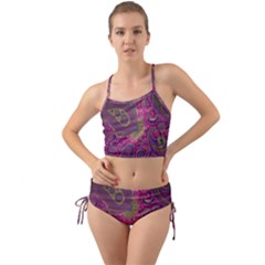 Abstract Purple Pattern Mini Tank Bikini Set