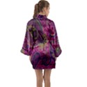 Abstract Purple Pattern Long Sleeve Satin Kimono View2