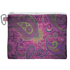 Abstract Purple Pattern Canvas Cosmetic Bag (xxl) by Bedest