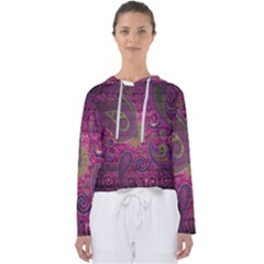 Abstract Purple Pattern Women s Slouchy Sweat