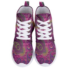 Abstract Purple Pattern Women s Lightweight High Top Sneakers