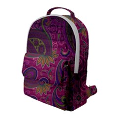 Abstract Purple Pattern Flap Pocket Backpack (large)