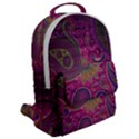 Abstract Purple Pattern Flap Pocket Backpack (Large) View2