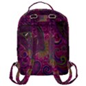 Abstract Purple Pattern Flap Pocket Backpack (Large) View3