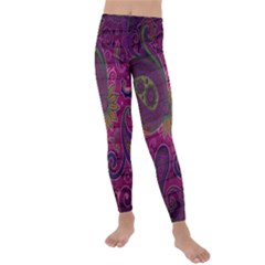 Abstract Purple Pattern Kids  Lightweight Velour Leggings