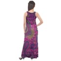 Abstract Purple Pattern Sleeveless Velour Maxi Dress View2