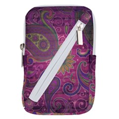 Abstract Purple Pattern Belt Pouch Bag (large)