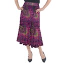 Abstract Purple Pattern Midi Mermaid Skirt View1