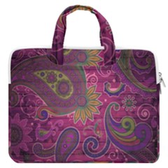 Abstract Purple Pattern Macbook Pro 15  Double Pocket Laptop Bag 