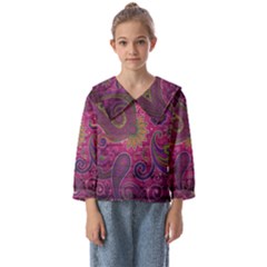 Abstract Purple Pattern Kids  Sailor Shirt