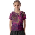 Abstract Purple Pattern Kids  Frill Chiffon Blouse View1