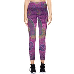 Abstract Purple Pattern Pocket Leggings 