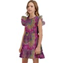 Abstract Purple Pattern Kids  Winged Sleeve Dress View2