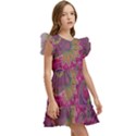 Abstract Purple Pattern Kids  Winged Sleeve Dress View3