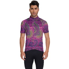 Abstract Purple Pattern Men s Short Sleeve Cycling Jersey