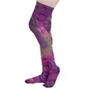 Abstract Purple Pattern Thigh High Stockings View3