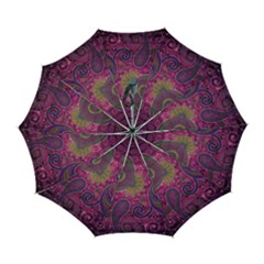 Abstract Purple Pattern Automatic Folding Umbrella With Case (large)