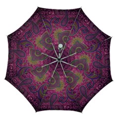 Abstract Purple Pattern Automatic Folding Umbrella With Case (medium)