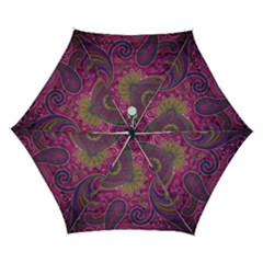 Abstract Purple Pattern Automatic Folding Umbrella With Case (small)