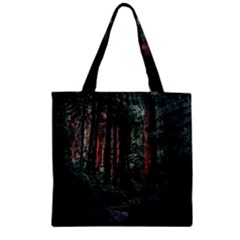 Forest Jungle Trees Tropics Zipper Grocery Tote Bag