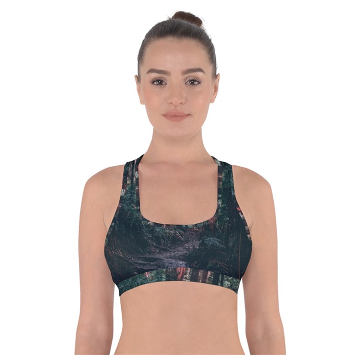 Forest Jungle Trees Tropics Cross Back Sports Bra