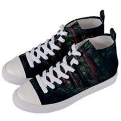 Forest Jungle Trees Tropics Women s Mid-top Canvas Sneakers