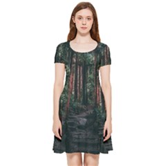 Forest Jungle Trees Tropics Inside Out Cap Sleeve Dress