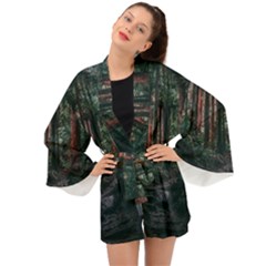 Forest Jungle Trees Tropics Long Sleeve Kimono