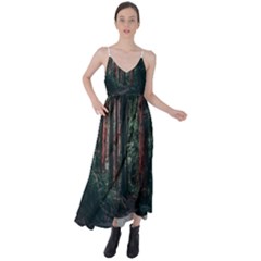 Forest Jungle Trees Tropics Tie Back Maxi Dress