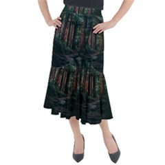 Forest Jungle Trees Tropics Midi Mermaid Skirt