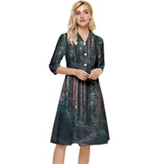 Forest Jungle Trees Tropics Classy Knee Length Dress