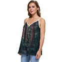 Forest Jungle Trees Tropics Casual Spaghetti Strap Chiffon Top View2