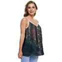 Forest Jungle Trees Tropics Casual Spaghetti Strap Chiffon Top View3