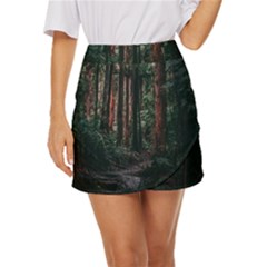 Forest Jungle Trees Tropics Mini Front Wrap Skirt