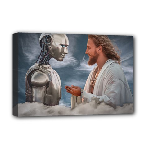 Religion And Artificial Intelligence Conceptual Digital Artwork Deluxe Canvas 18  X 12  (stretched)