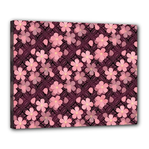 Cherry Blossoms Japanese Canvas 20  X 16  (stretched)